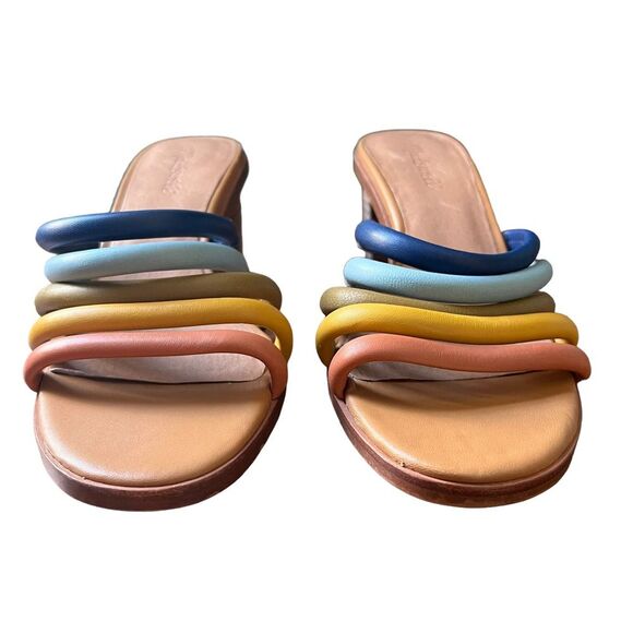 NWOT Madewell The Addie High Heel Rainbow Mule 9.5 - Picture 4 of 9